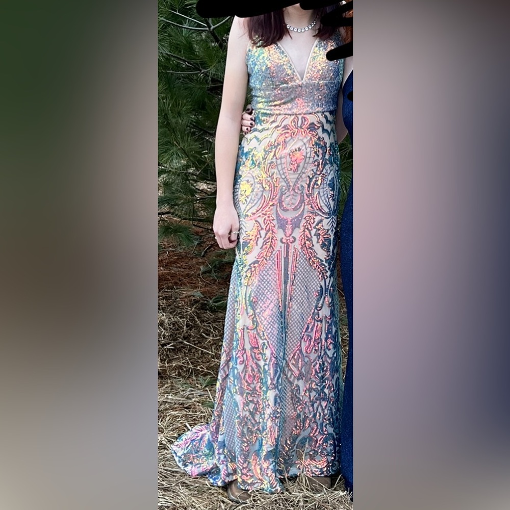 Multicolored prom dress